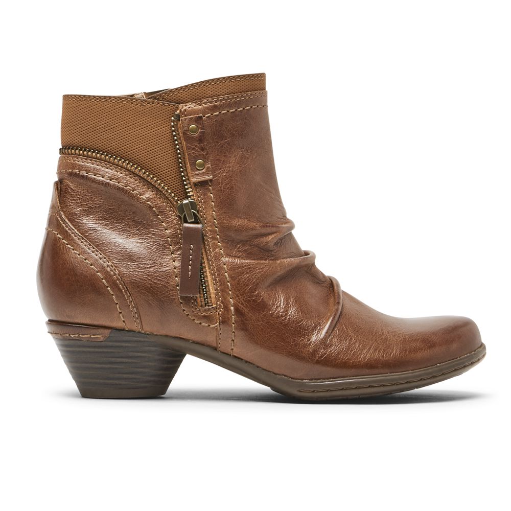 Rockport Women's Cobb Hill Laurel Booties - Brown - USA (7042JVPKE)